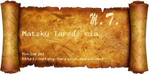 Matzky Tarzícia névjegykártya
